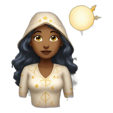 Astrology girl make natal map sticker