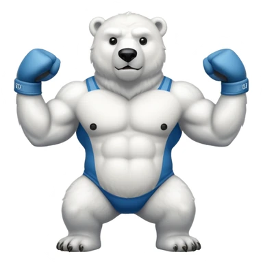 flexing polar bear with tanktop sticker