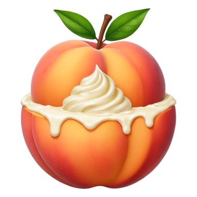 Peach with cream on it sticker