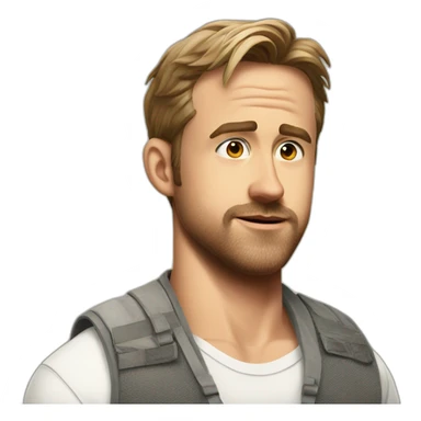 Ryan gosling looking goofy over his shoulder in a nice vest sticker