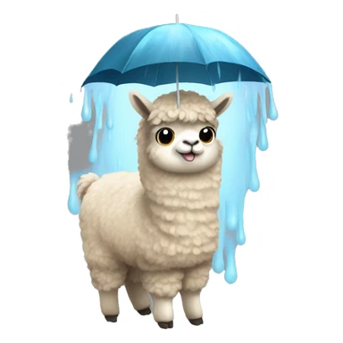 Multiple alpaca holding the raining earth sticker