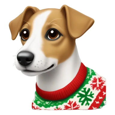 tan color jack russel with christmas sweater  sticker