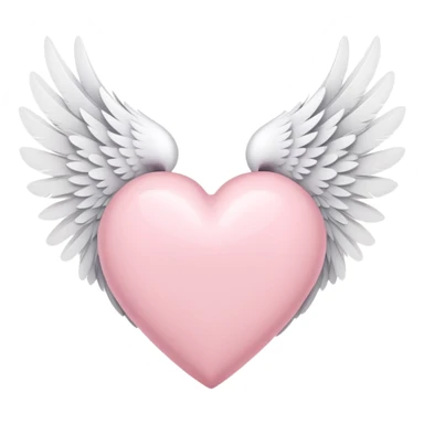 pastel pink heart with white wings sticker