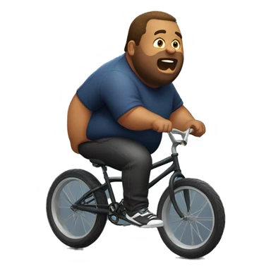 A big fatty guy on a BMX bike sticker