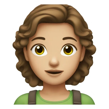 girl with brown hair and green eyes sticker