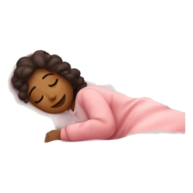 Lady sleeping in pink cozy bed sticker
