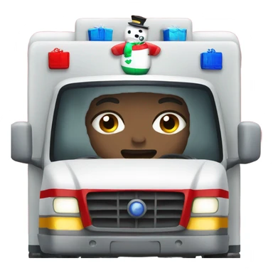 EMT ambulance Christmas sticker
