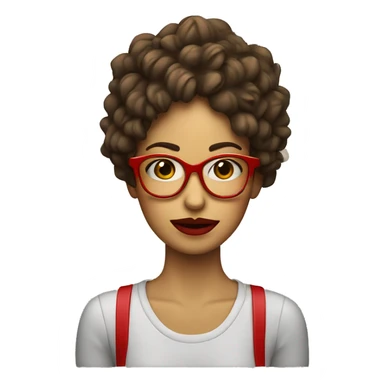 chica pelo rizado con canas con gafas rojas sticker