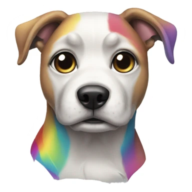 Half Dog half robot rainbow sticker