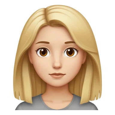 girl with blonde and brown mixed hair, iOS style emoji sticker