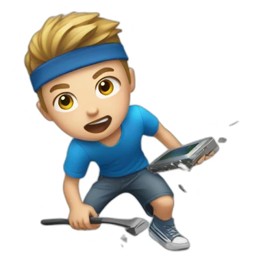 Kid destroying Samsung  sticker