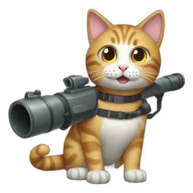 cat with a bazooka sticker
