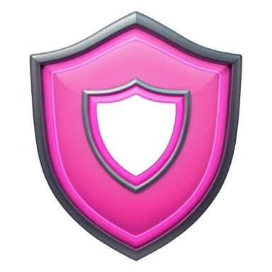 pink neon shield with white frame sticker