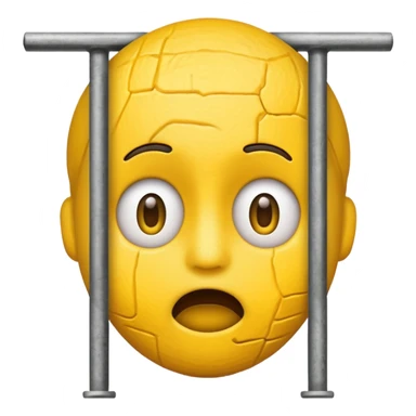 staunendes Emoji im Gefängnis sticker