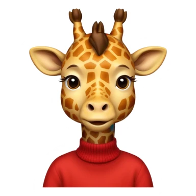 giraffe wearing red sweater sticker