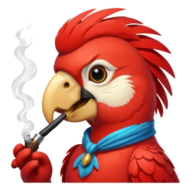 red parrot smoking pipe sticker