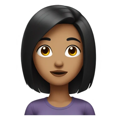 girl with black hair chilling sticker