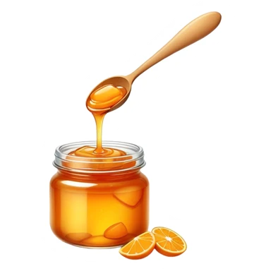 orange marmalade being spooned from jar sticker