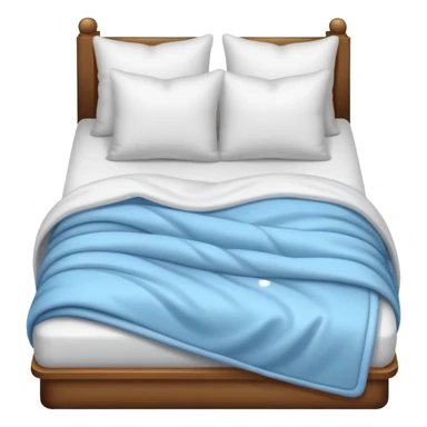 A comfortable bed with pillows and blanket sticker