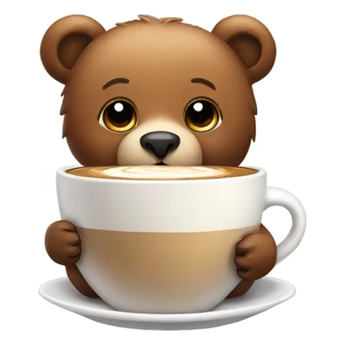 Cute bear drinking hot coffee sticker