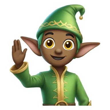 fairy tale elf waving sticker