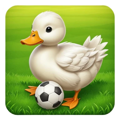 Duck playing soccer sticker