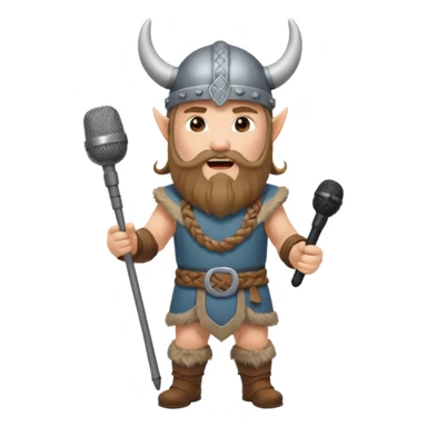 viking singing with micro, full body sticker