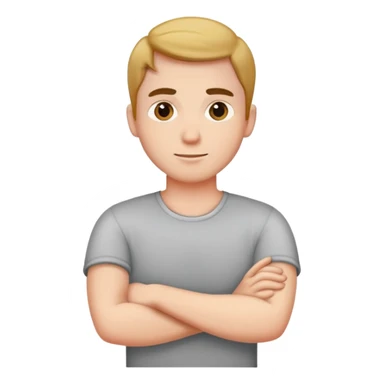 man crossing arms around back sticker