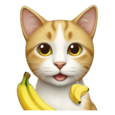 Cat with banana sticker