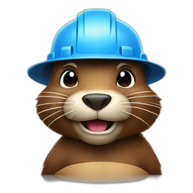 A beaver with a construction hat sticker