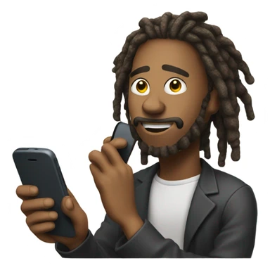 a man talking on his cell phone dreadlocks sticker