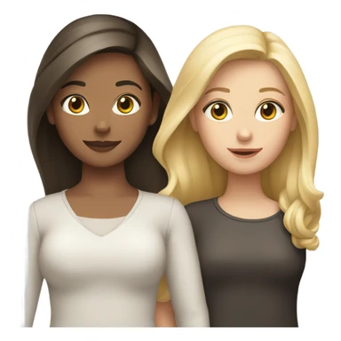 One brunette girl and one blonde girl sticker
