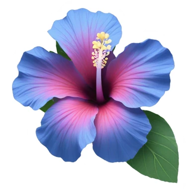 Blue hibiscus flower sticker