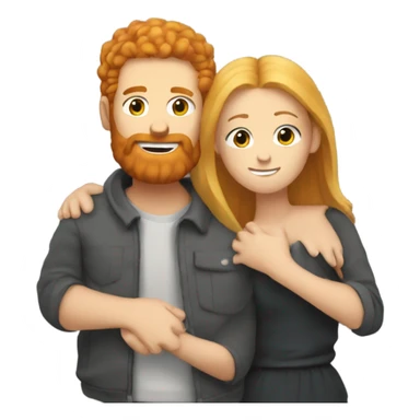 Ginger man with beard hugging blonde girl  sticker