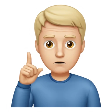 White man point at himself with a confused look  sticker