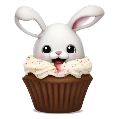 Bunny bear eat cupcake  sticker