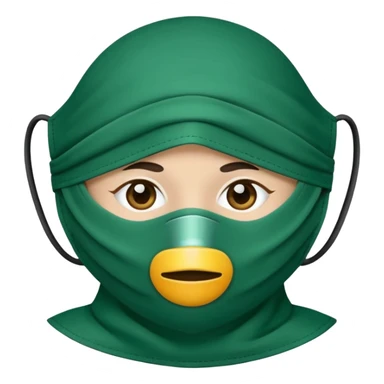 a dark green cloth face mask sticker
