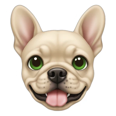 sand french buldog with dark green eyes sticker