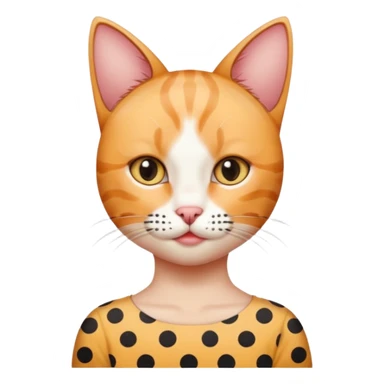 polka dots human body and cat face sticker