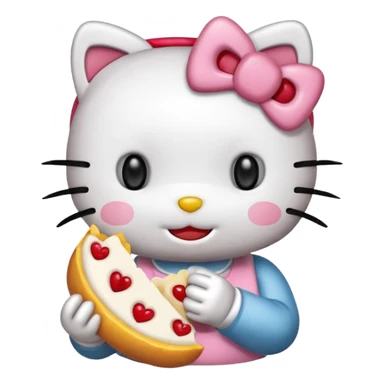 Hello kitty kitty smile eat sticker