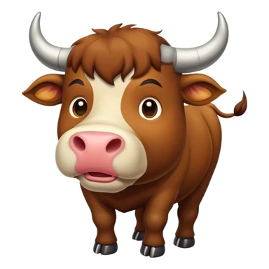 nature, bull enjoying nature sticker