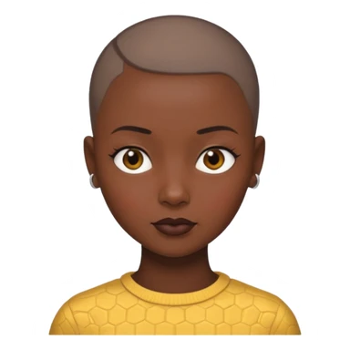 Lady black buzz cut hair  sticker