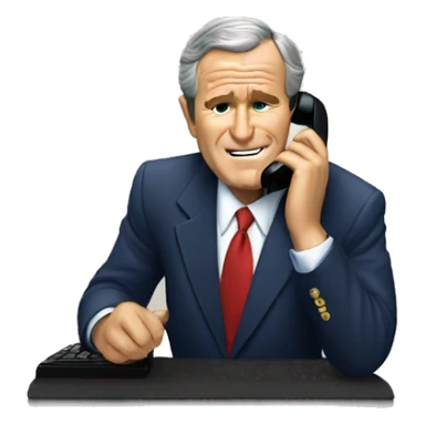 George bush on the phone sticker