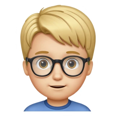 Kid with comb hair and glasses  sticker