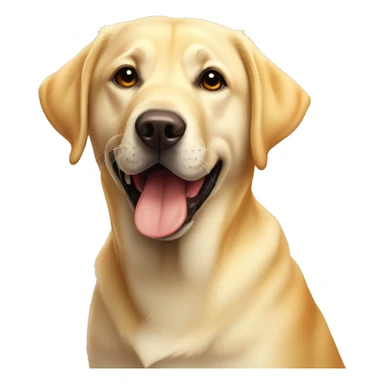 Yellow lab with orange ball that has dimples in the ball  sticker