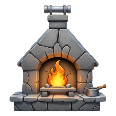 A stone blacksmith forge sticker