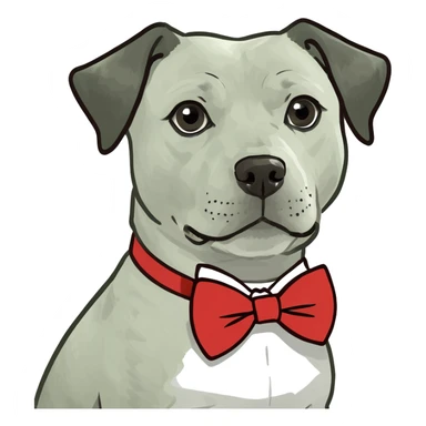 Dog with a bow tie sticker