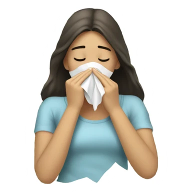 Girl Blowing nose with money sticker
