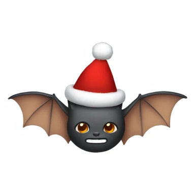 Bat wearing a Christmas hat  sticker