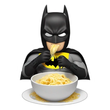 batman eating noodle sticker